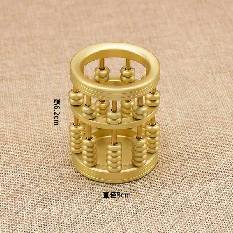 正品铜算盘笔筒家用室内文公房四宝办用品创意笔筒摆铜件桌饰面装