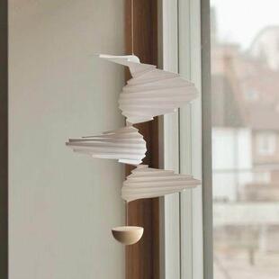 丹麦动态悬浮雕塑气流平衡吊饰阳台创意无声旋转风铃玄关艺术挂饰