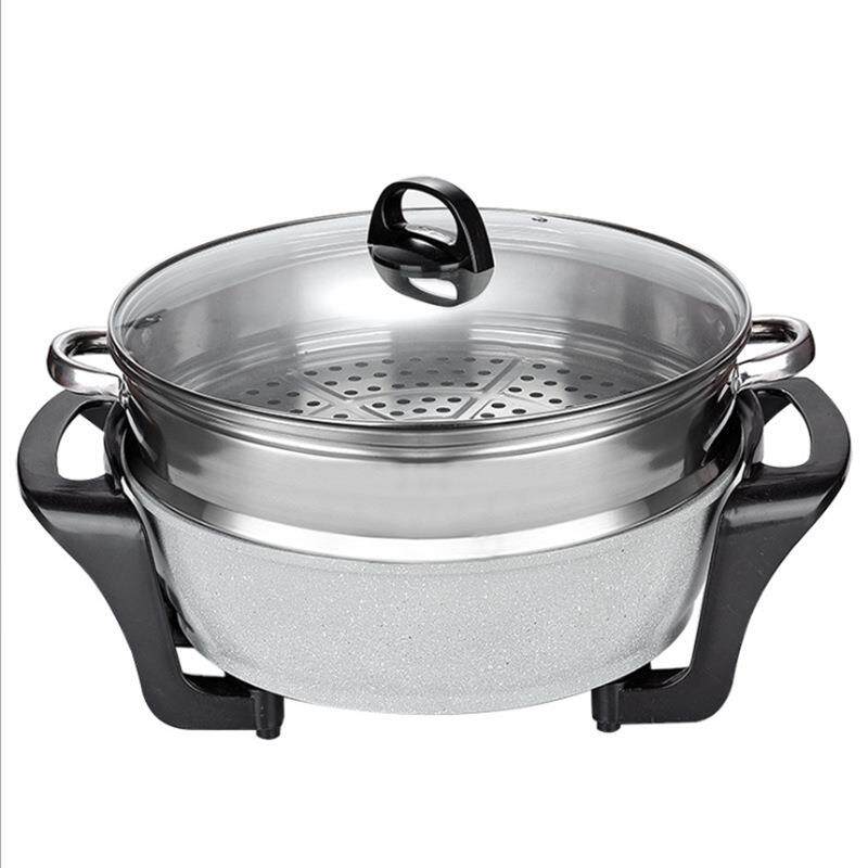 厂家直供加厚韩式多功能麦饭石养生锅电热锅不粘锅家用礼品电火锅