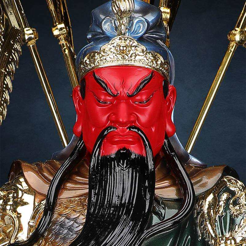 九龙关公摆件关公神像供奉家用树脂武财神关羽关二爷办公室