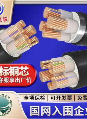 YJV国标纯铜电缆线2/3/4芯10-300平方电力电缆阻燃铜芯电缆线