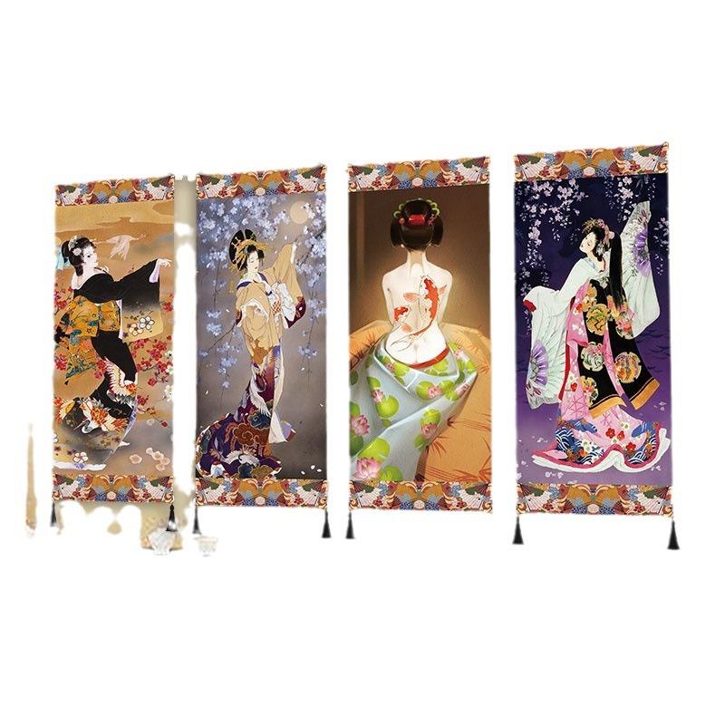 日式浮世绘仕女图挂画和风店铺玄关背景布艺画卧室床头墙壁装饰画