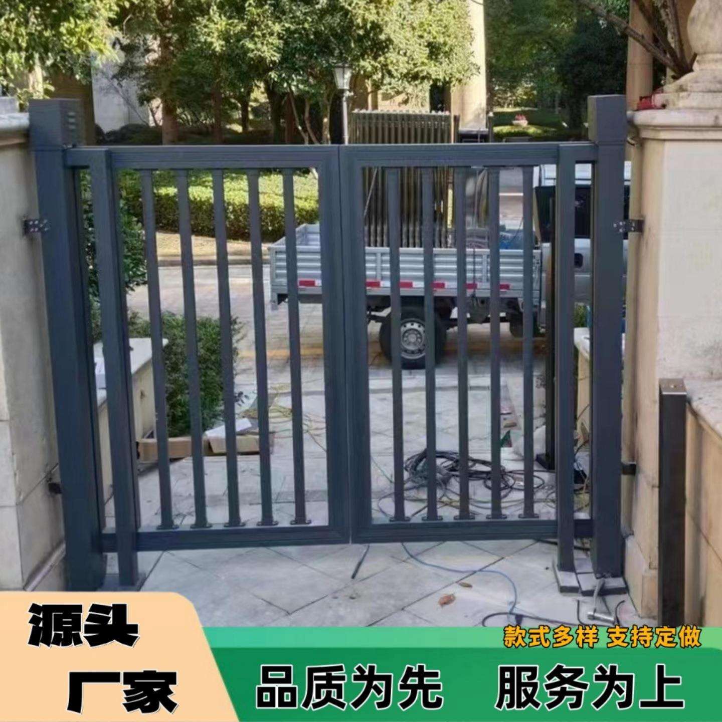 电动栅栏门小门小区广告门平开门人行通道门人脸识别门禁闸机通道