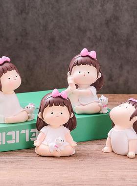 创意瑜伽女孩工位摆件可爱卡通送闺蜜桌面装饰女生礼物解压公仔新
