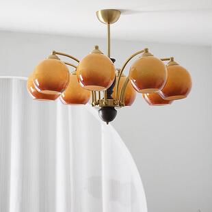 中古魔豆法式 北欧吊灯 玻璃木客厅吊灯复古艺术餐厅包豪斯卧室美式