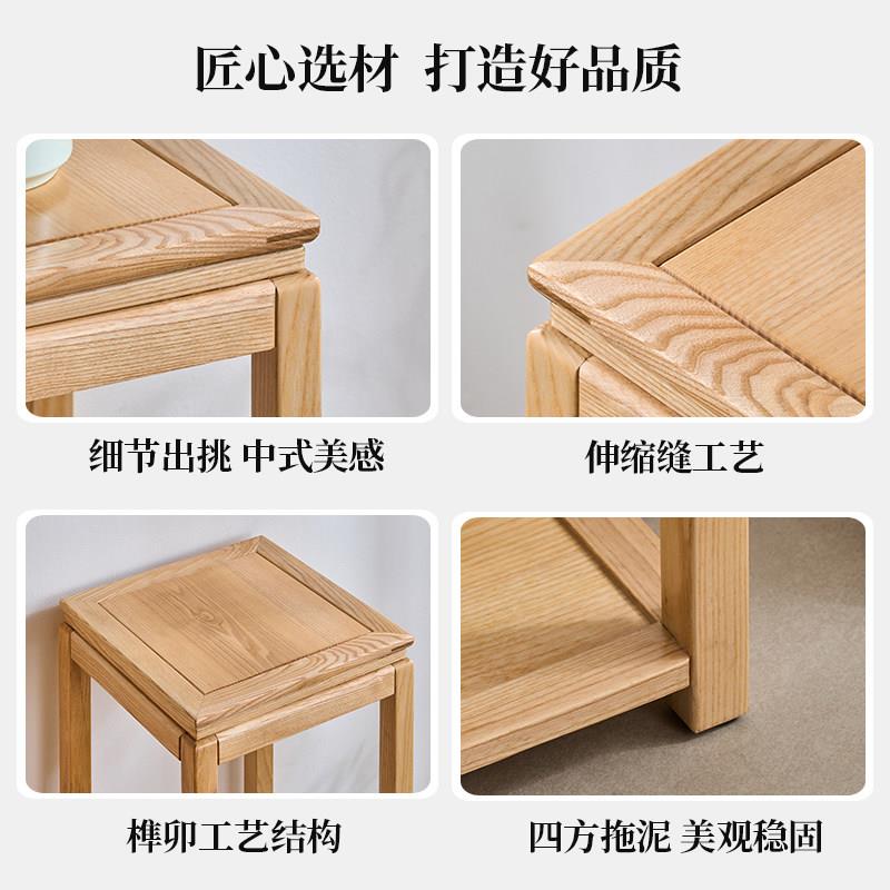 白蜡木实木阳台花架落地式客厅花盆置物架简约现代多层花几原木风