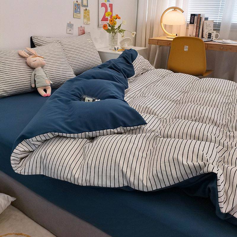 定制四件套 洛卡棉日系四件套 亲肤床被套三件套床笠四件套