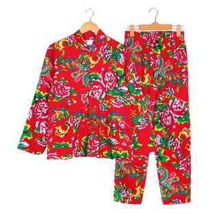 套装 新款 长长裤 大花布纯棉薄款 男女搞士聚会民族舞笑台表 民族风袖