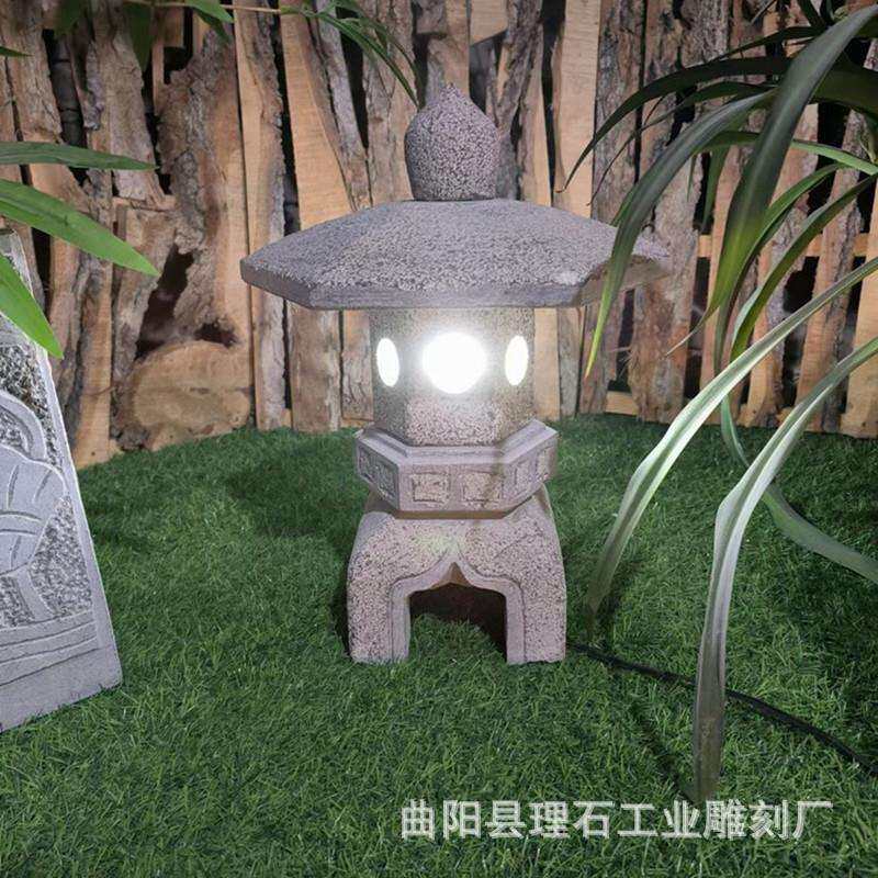 青石灯笼庭院日式石灯笼仿古石头灯户外中式酒店园林景观装饰摆件