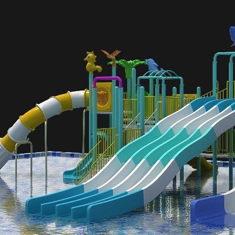 2026水上乐园设备大型水寨大型玻璃钢戏水小品温泉滑梯彩虹滑梯