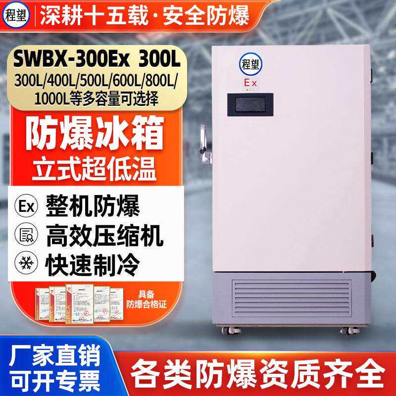 程望防爆冰箱立式超低温保存储存箱冰柜冷柜可300L升冷冻箱冰箱