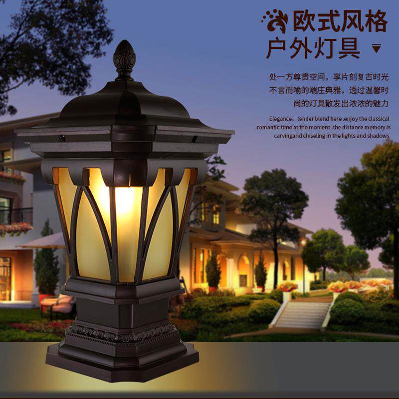 太阳能户外柱头灯小区照明压铸铝围墙灯门柱灯庭院灯玻璃led灯饰