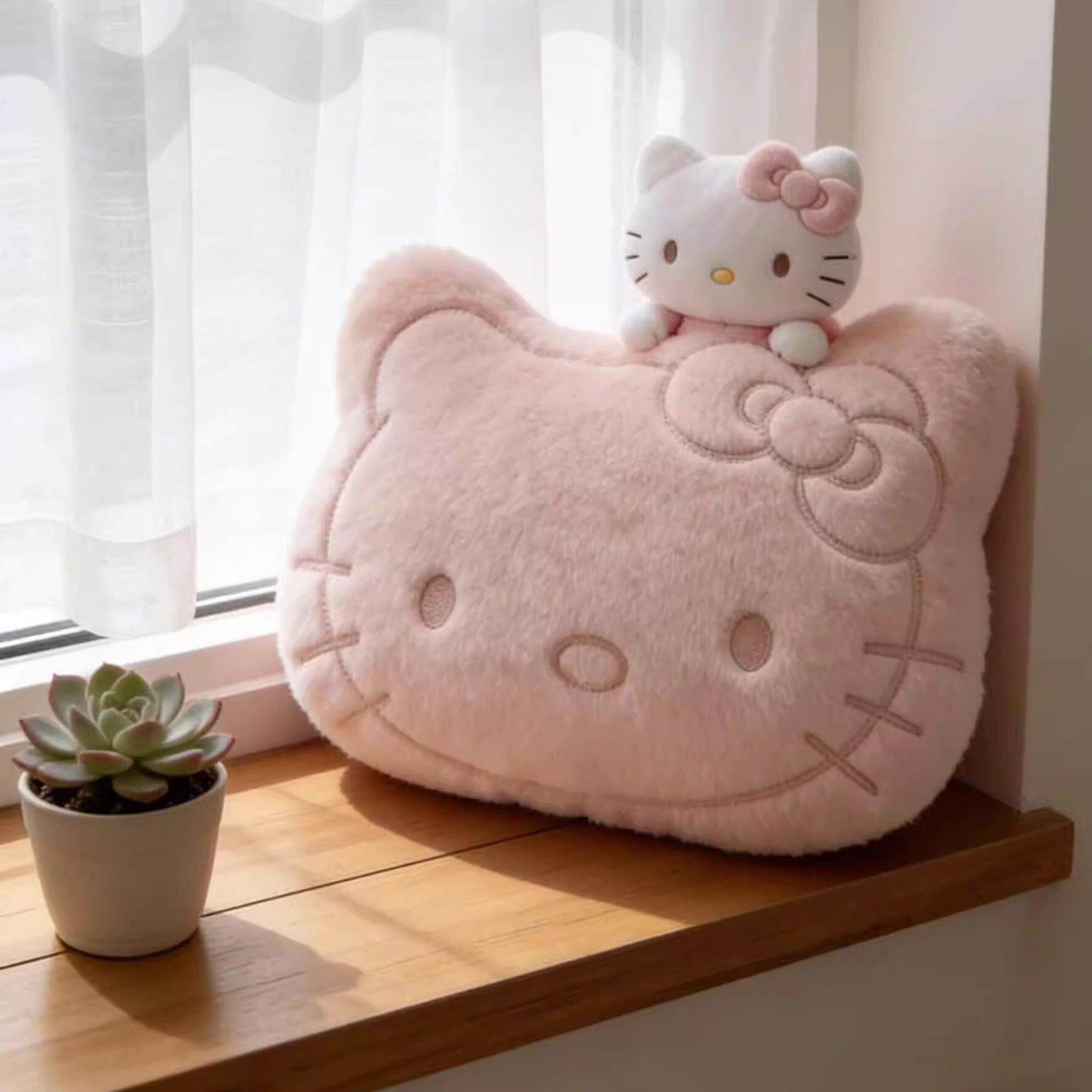 hellokitty抱枕少女心毛绒凯蒂猫床头椅子靠垫卧室沙发装饰玩偶女
