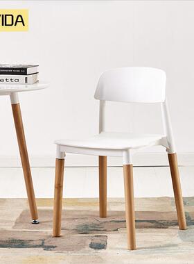 阳台天才椅休闲时尚Eames简单实木斯堪的纳维亚设计师创意餐椅塑