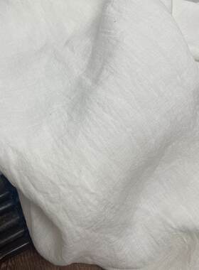 亚麻衬衫小上衣布料品牌订单薄款布料 袍子 连衣裙面料（北欧白）