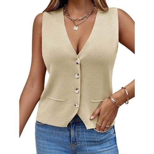 I 14922 Deep V Irregular Knit Vest 深 V 不规则针织马甲