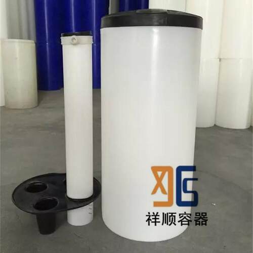 MT-100L盐桶100升塑料圆形盐箱水处理pe溶盐箱白色圆柱水桶