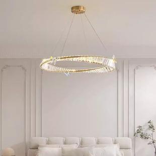 晶吊灯轻气奢法客式 厅534现水代简约大圆环灯饰餐厅灯卧室主灯具