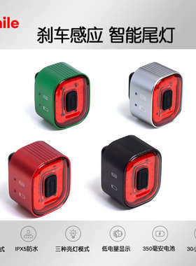 Pedl9自行车智能感应刹车尾灯多种模式超长30H续航IPX5防水智能灯