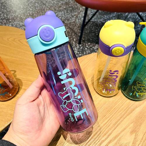 2024 New Children's Water Bottle, Baby Straw Cup, Durable Pl