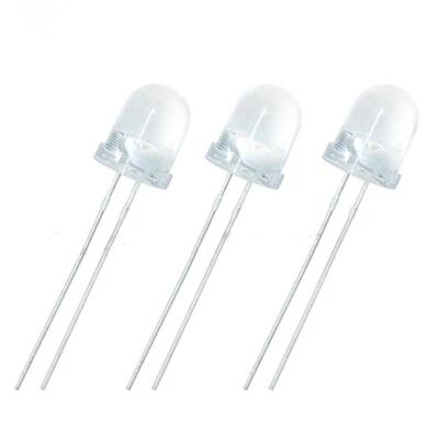 f8透明8mm七彩快闪慢闪rgb全彩变化颜色直插led灯珠发光二极管