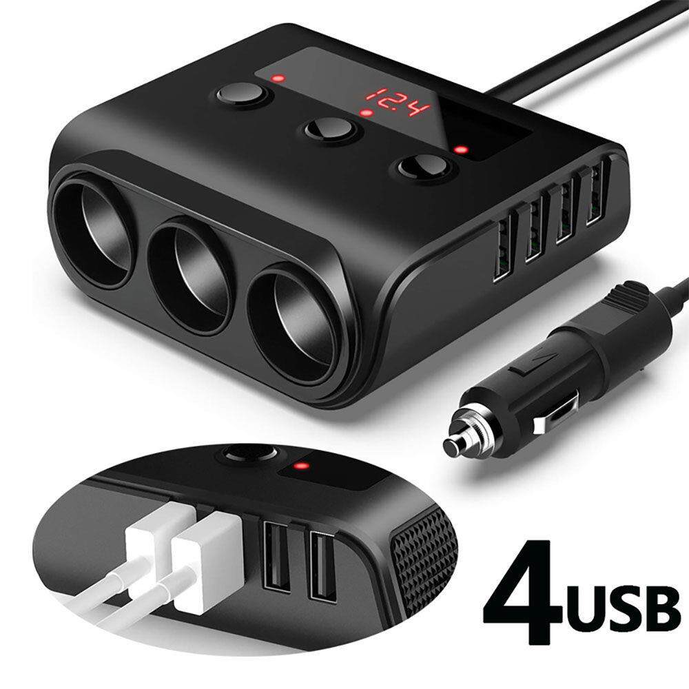 120W Cigarette Lighter Adapter QUI CHARGE 3.0 12V/24V 3-Sock