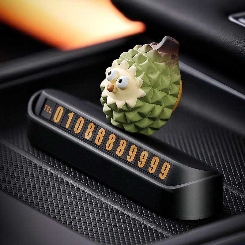 小水果汽车临时停车电话号码牌车载挪车牌创意移车卡车内装饰用品