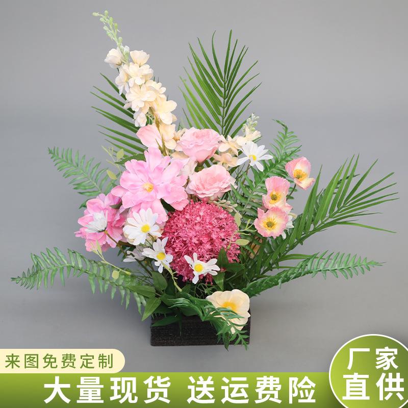 莫奈高端仿庆真绿植地排花艺婚礼商路场美陈仿真绿植真布置假花引