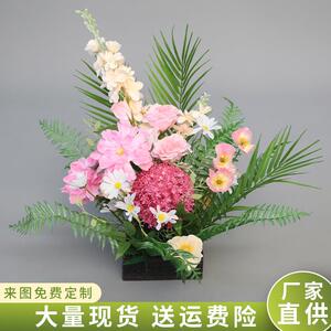 奈高端仿莫真绿仿真绿植植排花艺婚礼商美场陈布置假花路引婚庆仿