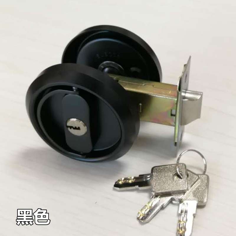 不锈钢隐形门锁黑色暗门锁青古双面拉环锁钢拉丝拉手锁带钥匙斜舌