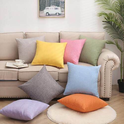 Cotton Linen Flower Pattern Throw Pillow Cushion Cover Seat