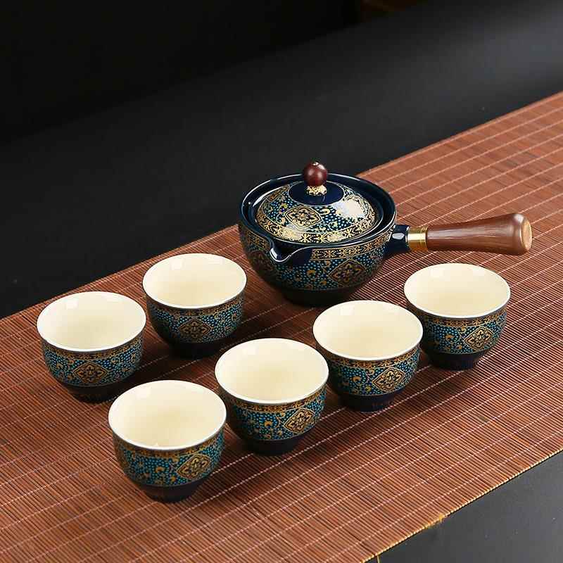 正品36陶0度旋转逍遥泡组茶茶壶旅行瓷自动懒人具套家用功夫茶杯
