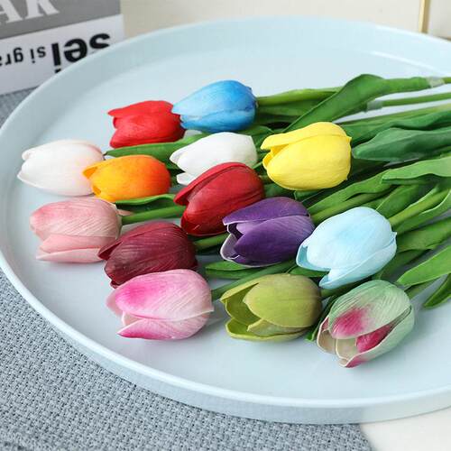 10pcs Tulips Artificial Flowers Fake Tulip Wedding Home Deco