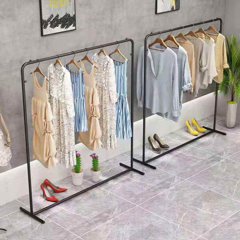 简约现代服装店展示架挂衣架落地式女装童装货架晾衣服单杆龙门架