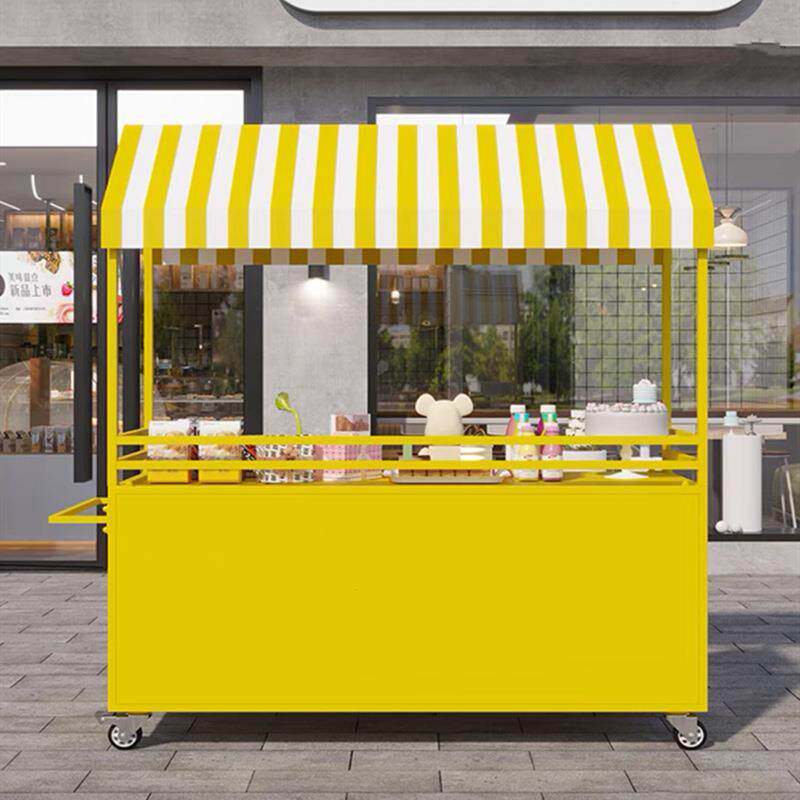 夜市美食摆摊车户外移动餐车多功能流动摆摊专用铁艺集市促销摊位