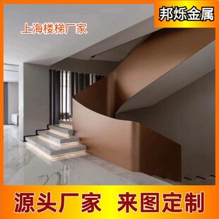 товар из китая 楼梯 法式 铜旋转栏杆楼梯扶手实木别墅镂空铝护栏金属雕花上海市