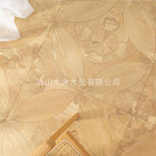 安丽公主橡木黑胡桃方形艺术拼花多层实木复合地板日式出口E0地暖