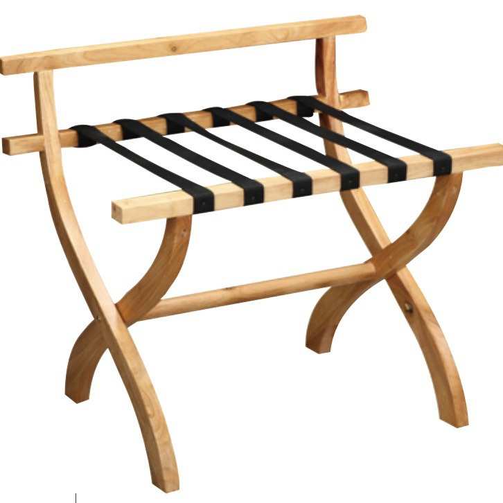 原木色行李架酒店宾馆收被褥放衣服木质行李架客房折叠落地置物架