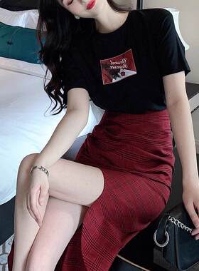 欧洲站夏季女装2026新款小众设计高级感时尚套装法式开叉裙两件套