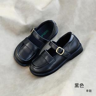 正品贝然童鞋女童真皮鞋黑色女鞋子英伦公主软底玛丽孩珍丽皮玛珍