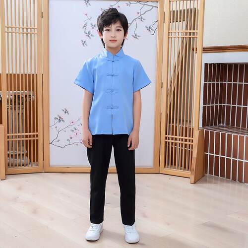 正品儿童旗袍服五四青年中山服幼儿园合唱朗学诵运生动服会演出服