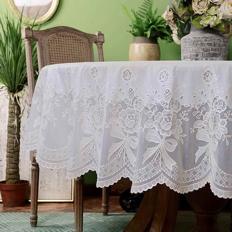 P桌VC圆桌布日盖系大79圆餐桌布防水防油圆台布桌垫瑰花圆茶玫几