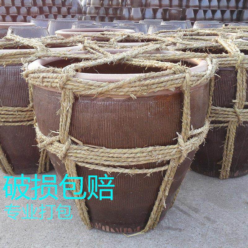 15陶0斤古法柴烧水缸 陶荷花缸LFTCSG-8缸 腌粗菜发酵陶缸红鱼釉