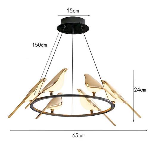 喜鹊灯客厅多头灯小鸟吊灯吸顶灯现代简约亚克力轻奢卧室氛围灯