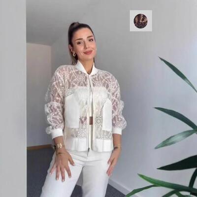 Women's embroidered lace jacket, cardigan, sun protection