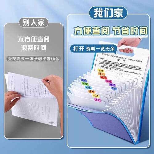 A4 Handheld Document Folder, Multi-layer Large Capacity Hand