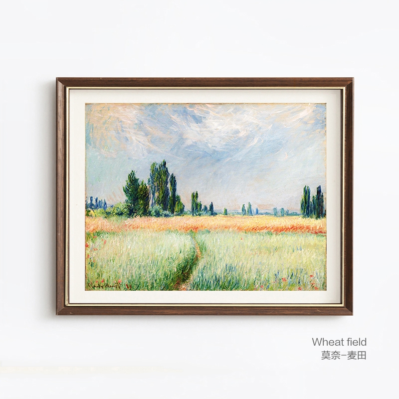 客厅挂画莫奈印象派系列风景小众复古书房沙发油画风格艺术装饰画图片