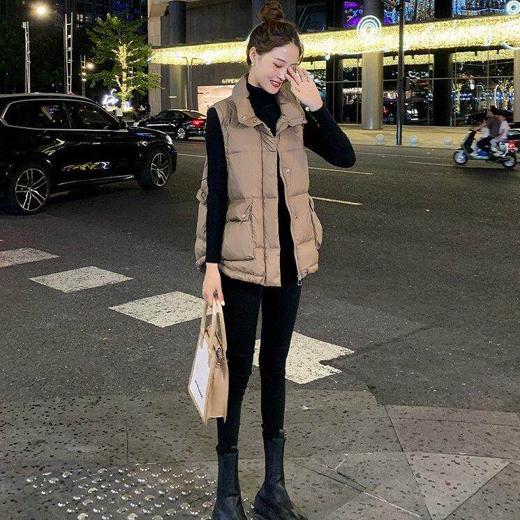 羽绒服马甲女背心外穿2026秋冬新款韩版宽松小个子白鸭绒马夹外套