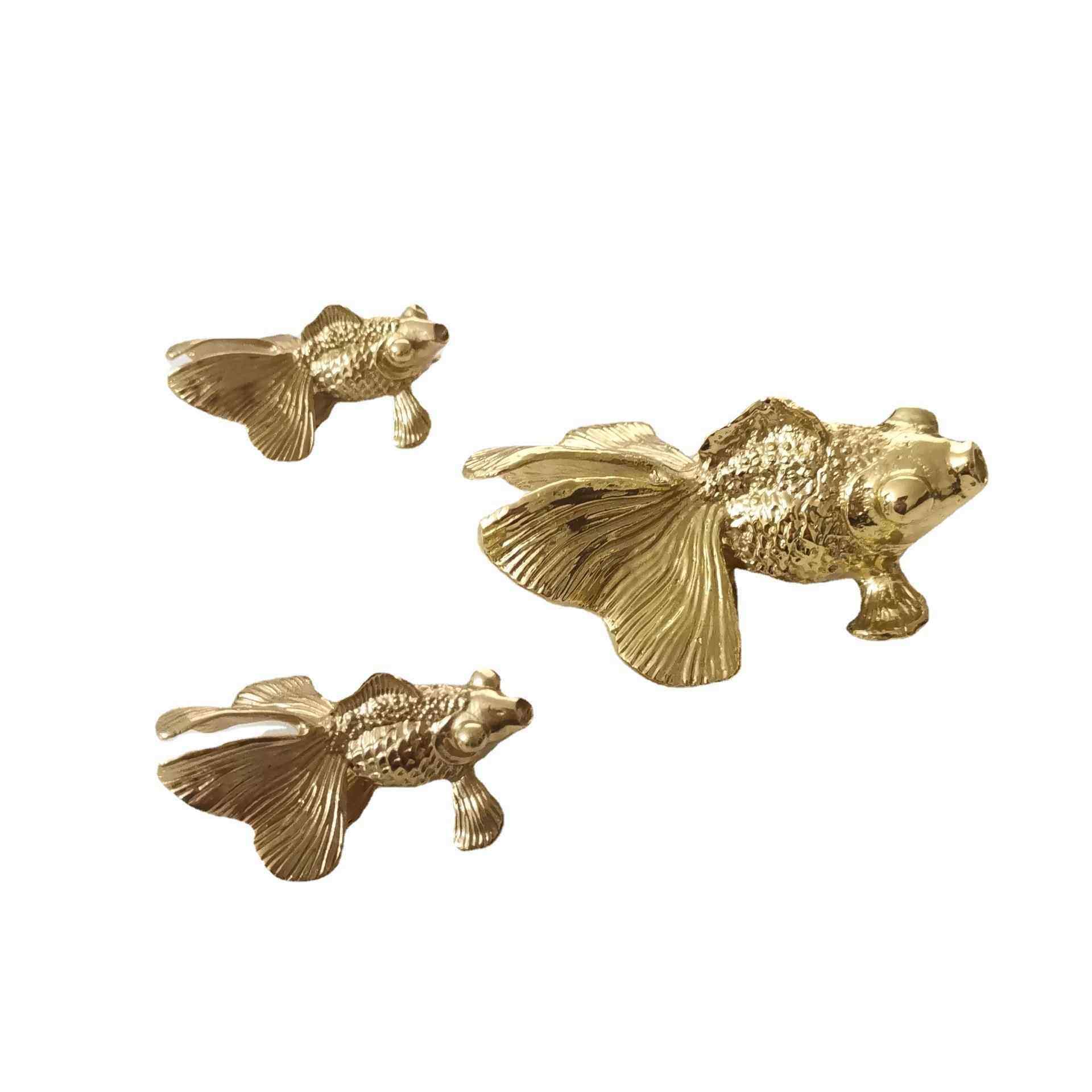 黄铜金鱼 家具 柜门 酒柜 抽屉 橱柜 衣柜 糖果盒 摆件 拉手把手