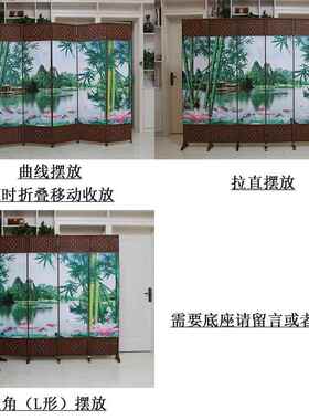 ?屏风断F001卧室简隔约现代折玄关移动小户用型推拉叠帘客厅遮挡